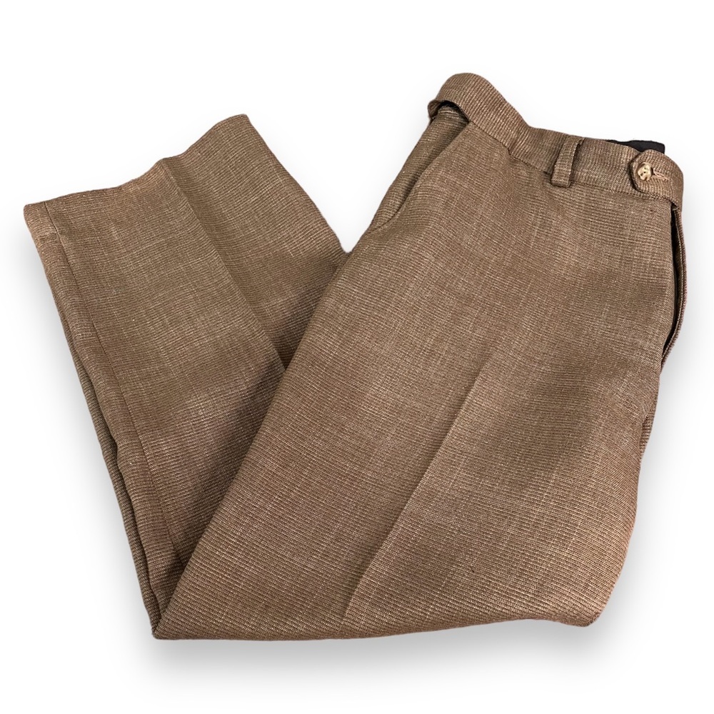 Vintage 80s Brown Plaid Trousers Pants